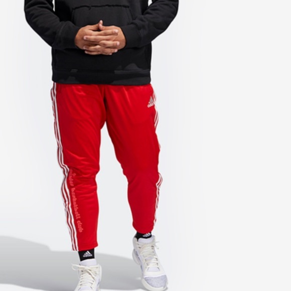 NWT! ADIDAS MARQUEE BASKETBALL PANTS SCARLET RED - Picture 2 of 8